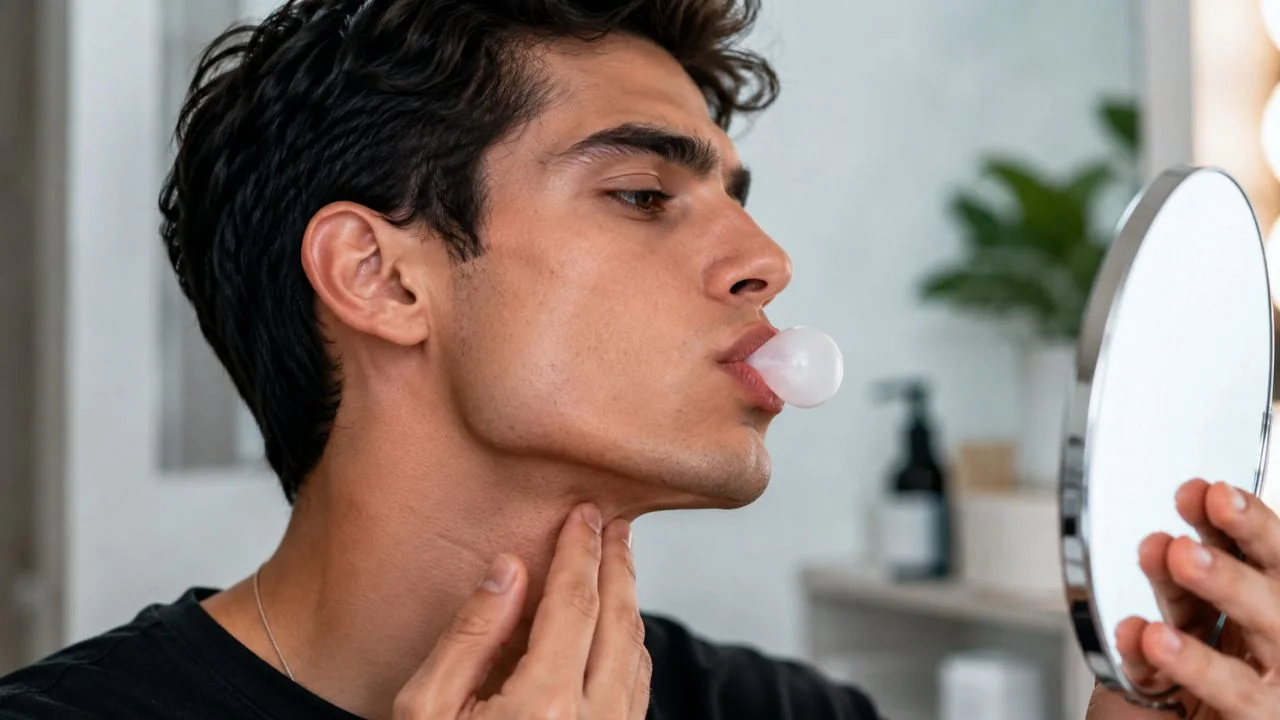 does chewing gum help jawline